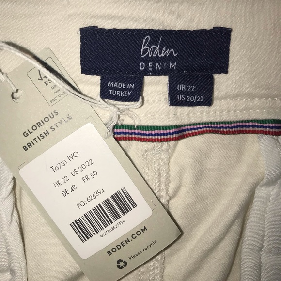 * SOLD * Boden Effie Off-White Ecru Denim Midi A-Line Skirt - Size US 20 - Picture 9 of 14